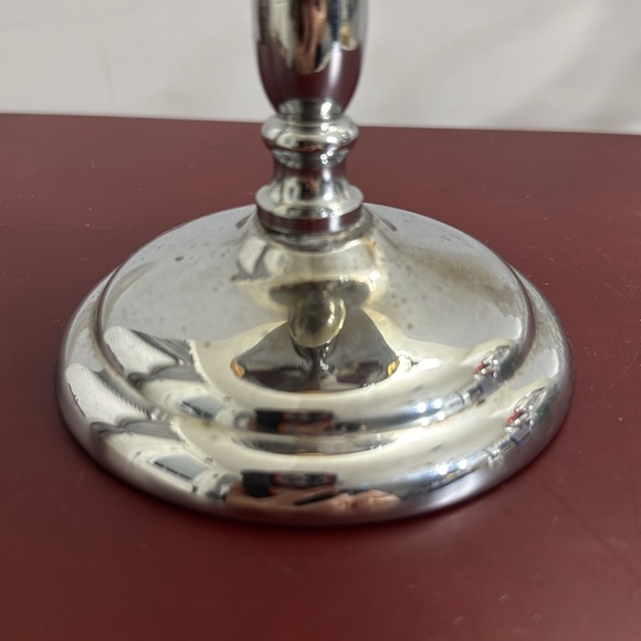 Farber Brothers Amber glass and chrome tall compote - Picture 4 of 5